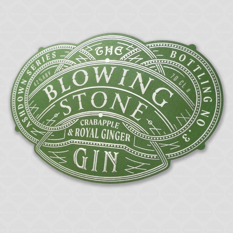 Blowing Stone Gin label