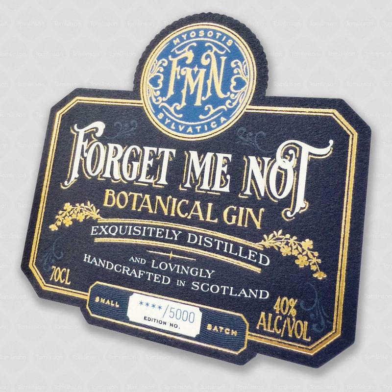 Forget Me Not Botanical Gin label