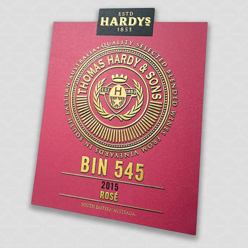 Hardys BIN 545 Rose wine label