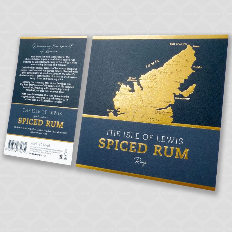 The Isle of Lewis Spiced Rum labels