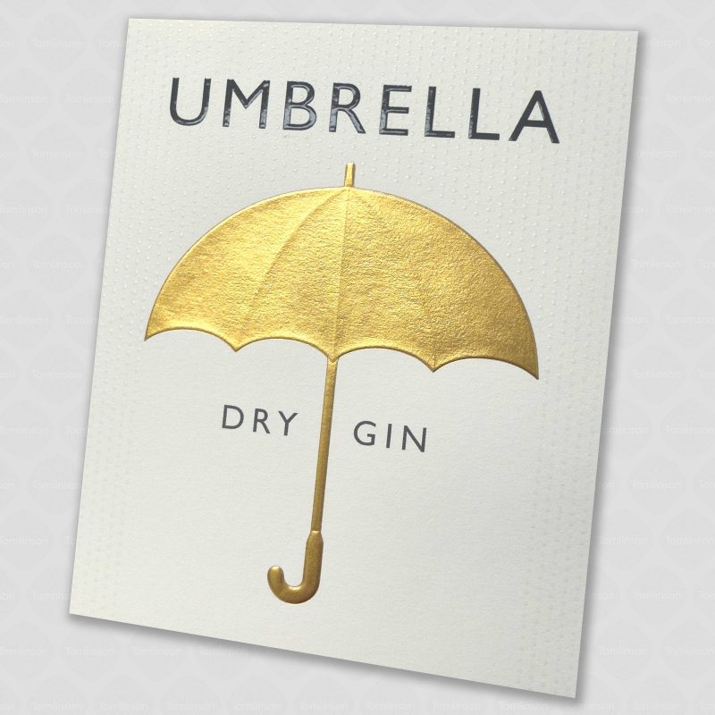Umbrella Dry Gin label
