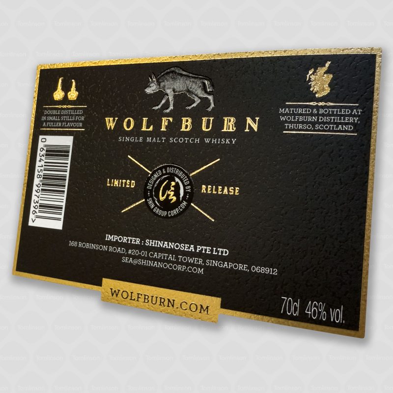 Wolfburn Singapore back labels