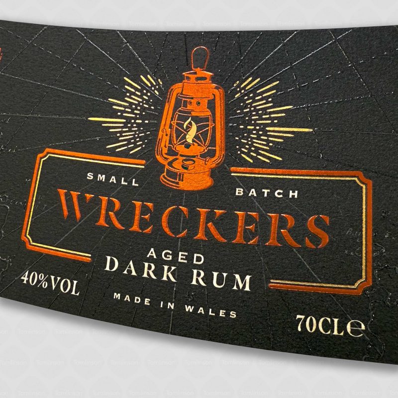 Wreckers Aged Dark Rum label