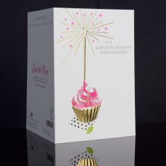 Flat, fluted and faceted foil greeting card