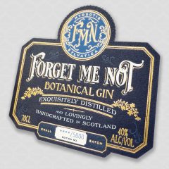 Forget Me Not Botanical Gin label